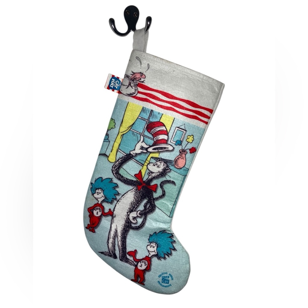 VTG 2003 Dr Seuss Cat in Hat 16” Felt Christmas Stocking Movie Merch Kurt Adler